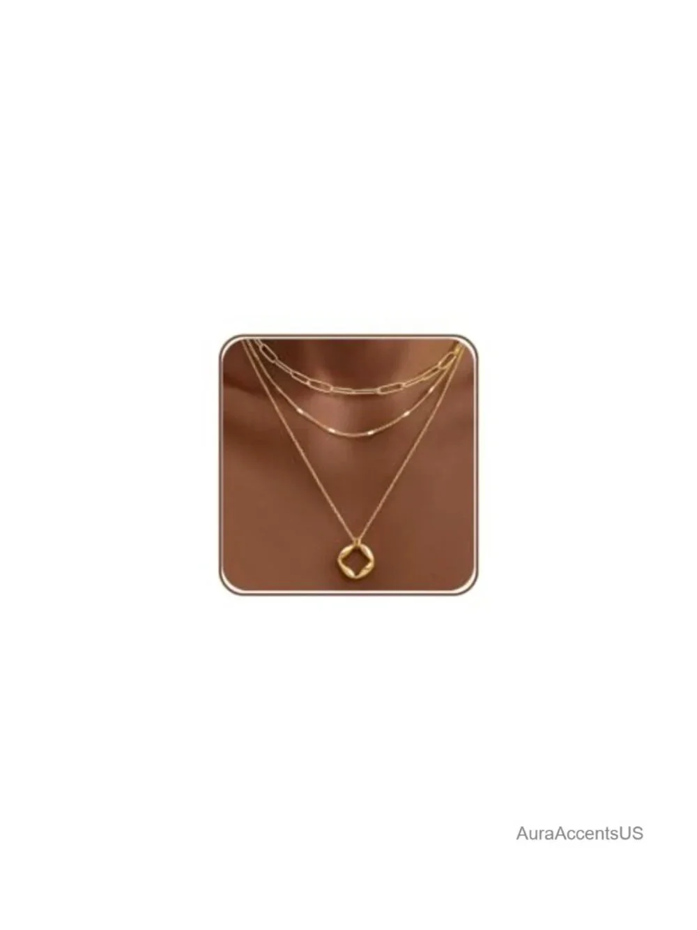 Layered Gold Plated Necklace Set for Women - 14K Gold Plated, 3 Piece Dainty